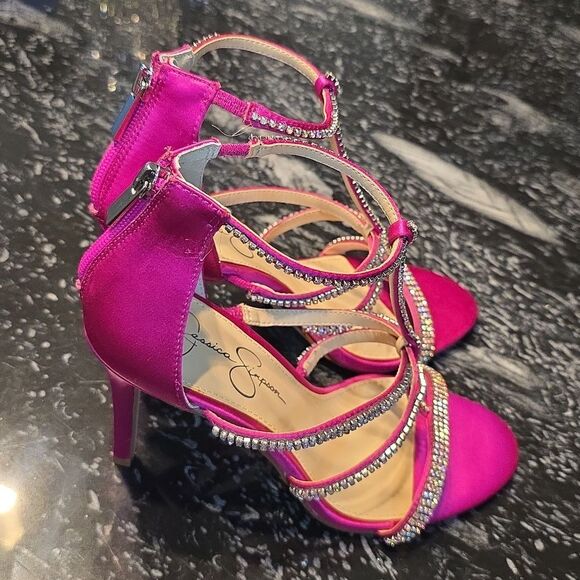 BRAND NEW JESSICA SIMPSON WOMEN'S SIDRA RHINESSTONE STILETTO HEEL SANDAL - Picture 5 of 16